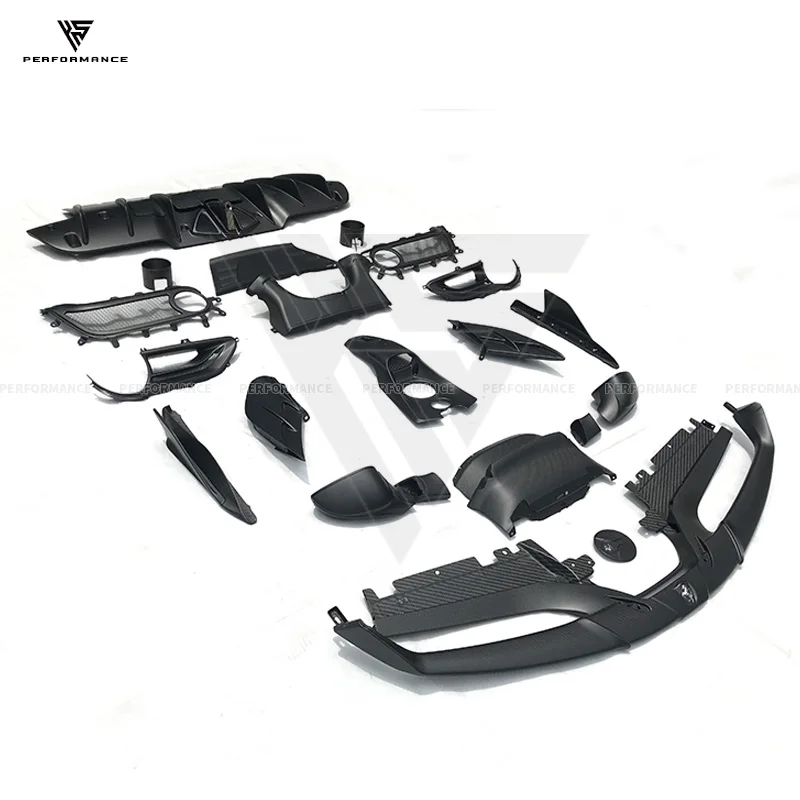 Capristo Style Dry Carbon Fiber Car Exterior Parts Body Kit Front Lip Side Skirt Rear Diffuser For Ferrari 488 GTB Carbon Kit