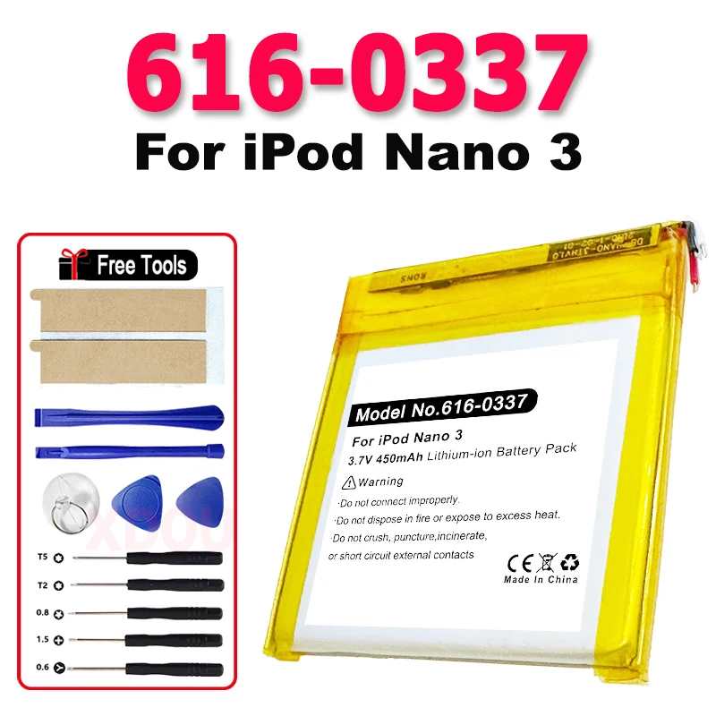 

New Replacement Battery For Apple ipod Nano 3 616-0337 3G 3rd 3Gen Generation 3TH MP3 A1236 Nano3 Battery + Free Tools