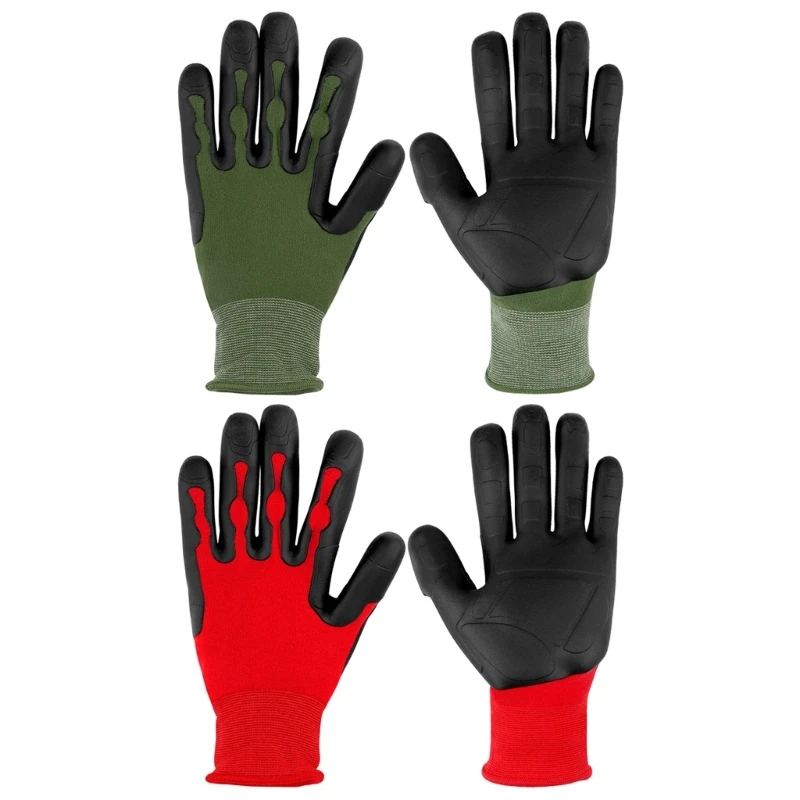 Nonslip Gloves Industrial TPE Nylon Protective Gloves Work Gloves Men Outdoor Gloves for Gardening and Household Tasks