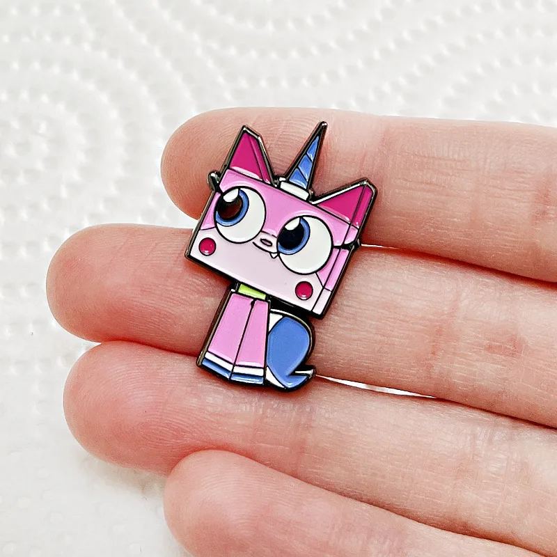 Pink Unicorn Kitty Anime Lapel Pins Backpack Jeans Enamel Brooch Pin Women Fashion Jewelry Gifts Cute Cat Cartoon Badges