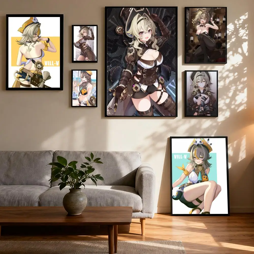 

cute Vill-V game sexy girl Poster Prints Canvas Painting Wall Art Picture Living Room Home Decor Tracklist Music Album Cover