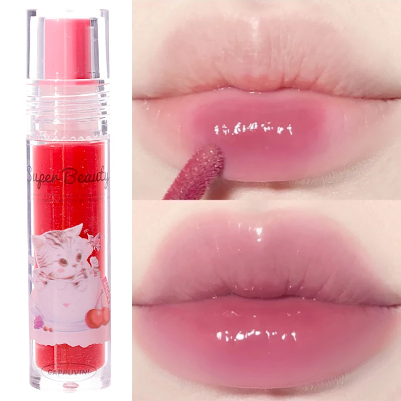 Espelho Lip Gloss Lipstick Set, hidratante, duradouro, mulheres Lip Tint, impermeável, antiaderente Cup, cosméticos, 6 cores, 1 Pc, 3Pcs