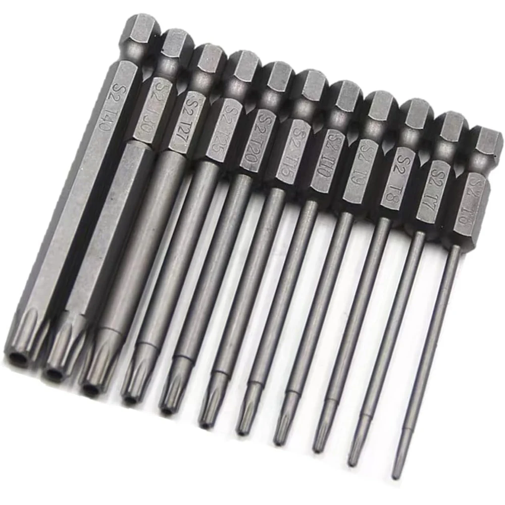 11-teiliges Torx-Sicherheits-Bit-Set aus S2-Stahl, magnetisches Sicherheits-Schraubendreher-Set, 50/100 mm Stern-Schraubendreher-Set für Shark Vacuum T6-T40 – Detail 7