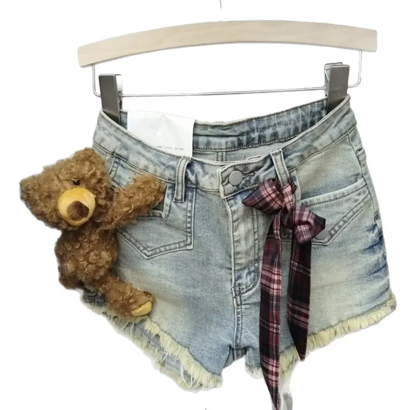 الصناعة الثقيلة 2025 الخريف نمط جديد شخصية لطيف الدب الدنيم السراويل للنساء تنوعا