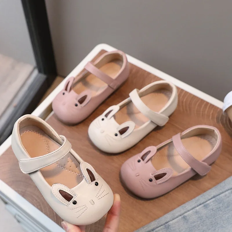 Spring Cartoon Cat Baby Girls Flats Autumn Mary Jane Genuine Leather Kids School Shoe Comfortable Arch Insole Children's Shoes