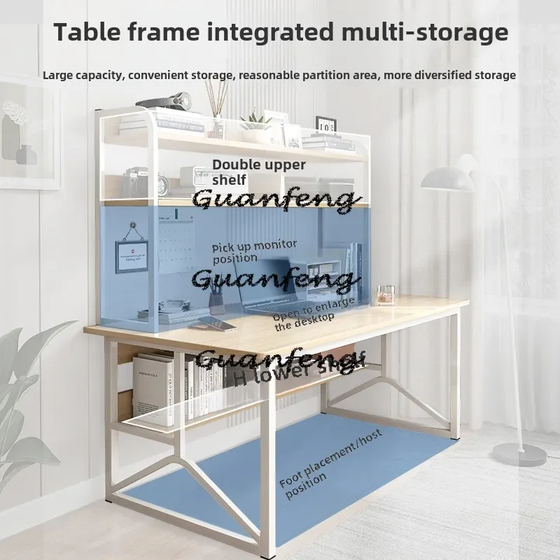 Desk Bookshelf Integrated Student Learning Desk, Writing Desk, Bedroom Home Desktop Computer Desk, Adult Simple Junior High