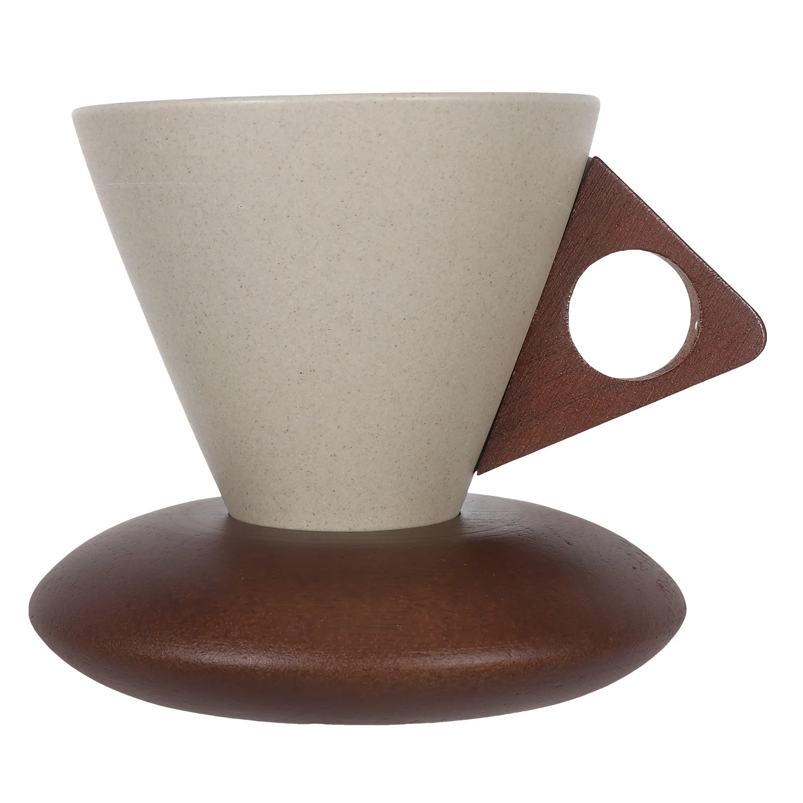 

1Set Artistic Ceramic Coffee Mug 250Ml Funnel Shaped Pottery Latte Cup Vintage Stoneware Coffee Cup for Home Office