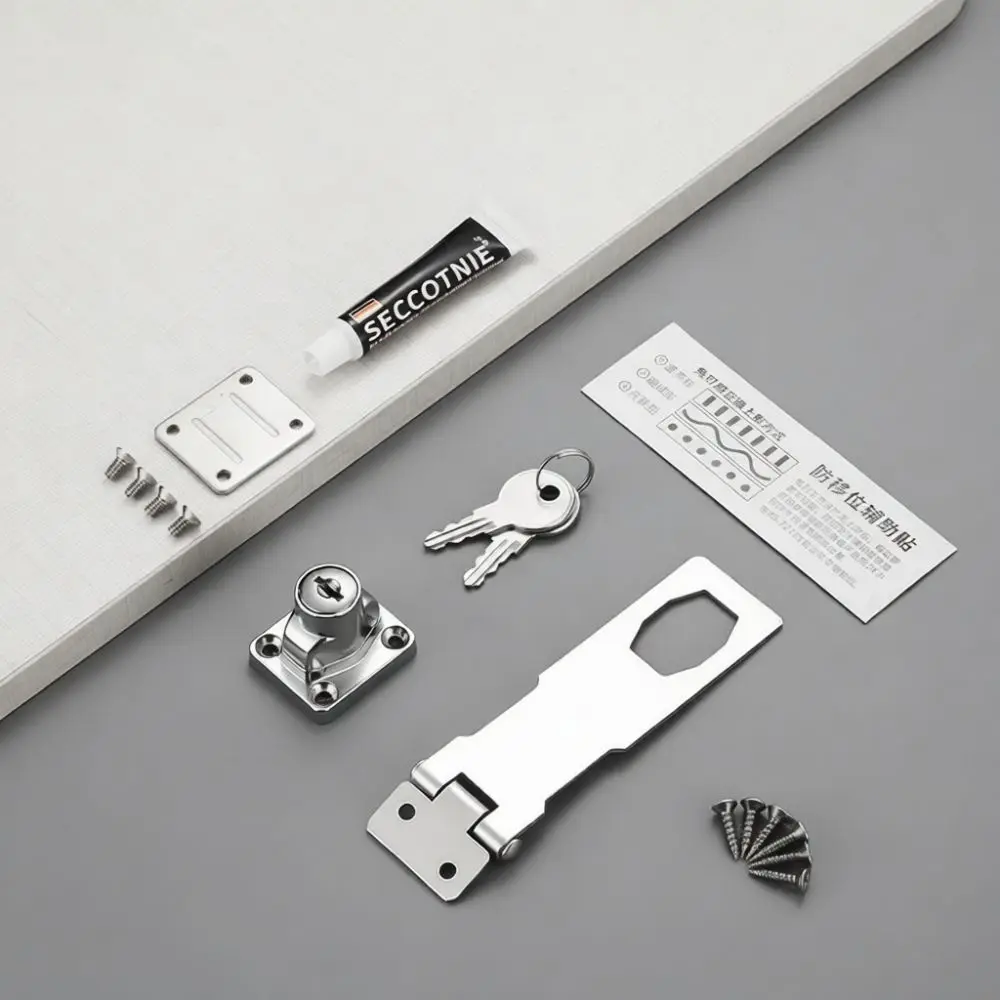 Heavy Duty Door Hasp Lock Stainless Steel Safety Latch With Key For Wooden Gate Cabinet Shed Storage Box Security Hardware
