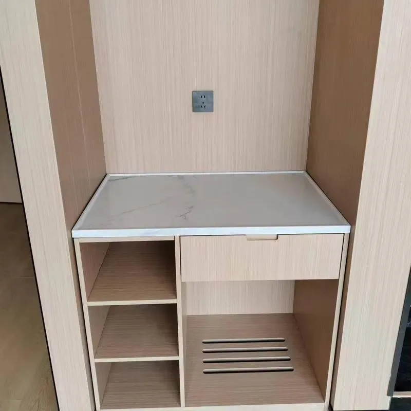 Wooden Water Bar Tea Cabinet Refrigerator Locker for Hotel Rooms Tea House Homestay Commercial Furniture