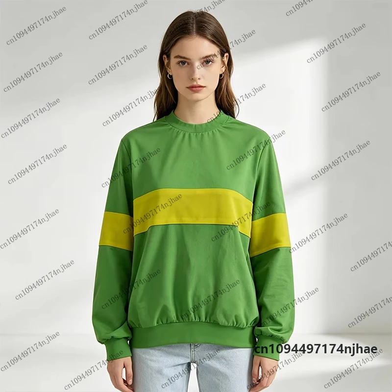 2026 Undertale Chara 3D Print Sweatshirt For Women Men Autumn Green Yellow Striped Long Sleeve Cosplay Pullover Oversized Tops