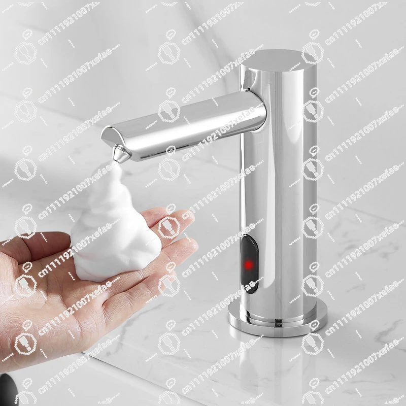 Stainless steel non-contact automatic foam soap dispenser, infrared induction desktop pump