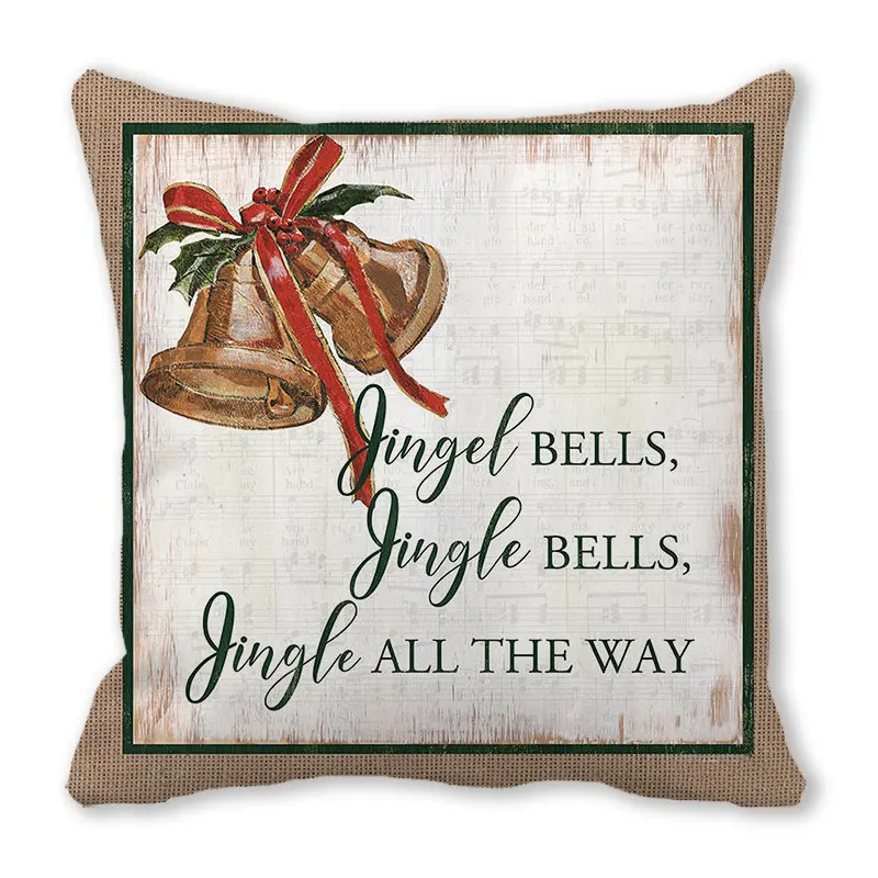 Simple Pattern Christmas Collection Digital printing short plush pillow covers for car sofa office cushion cover home goods