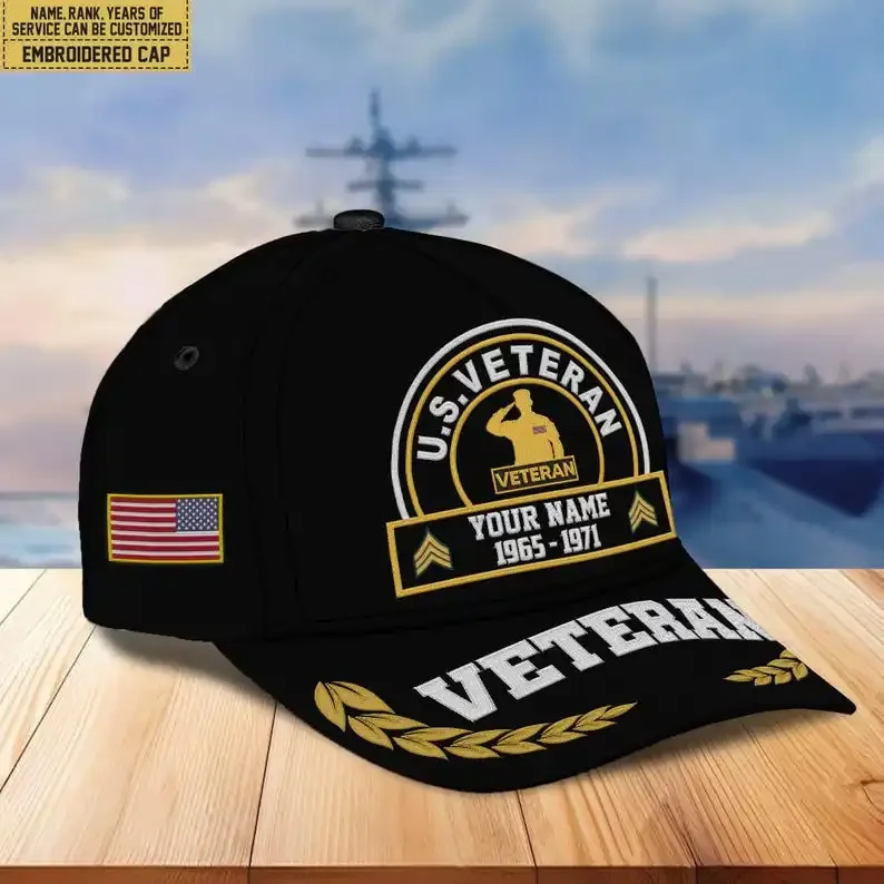 Custom Hat Personalized Veteran Baseball Cap – Patriotic Hats Military Retired Hats Veteran Caps Gift For Veteran Thank You Vet
