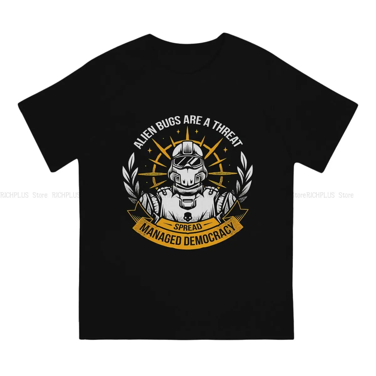 Managed Democracy TShirt For Men Helldivers Clothing Fashion Polyester T Shirt Soft