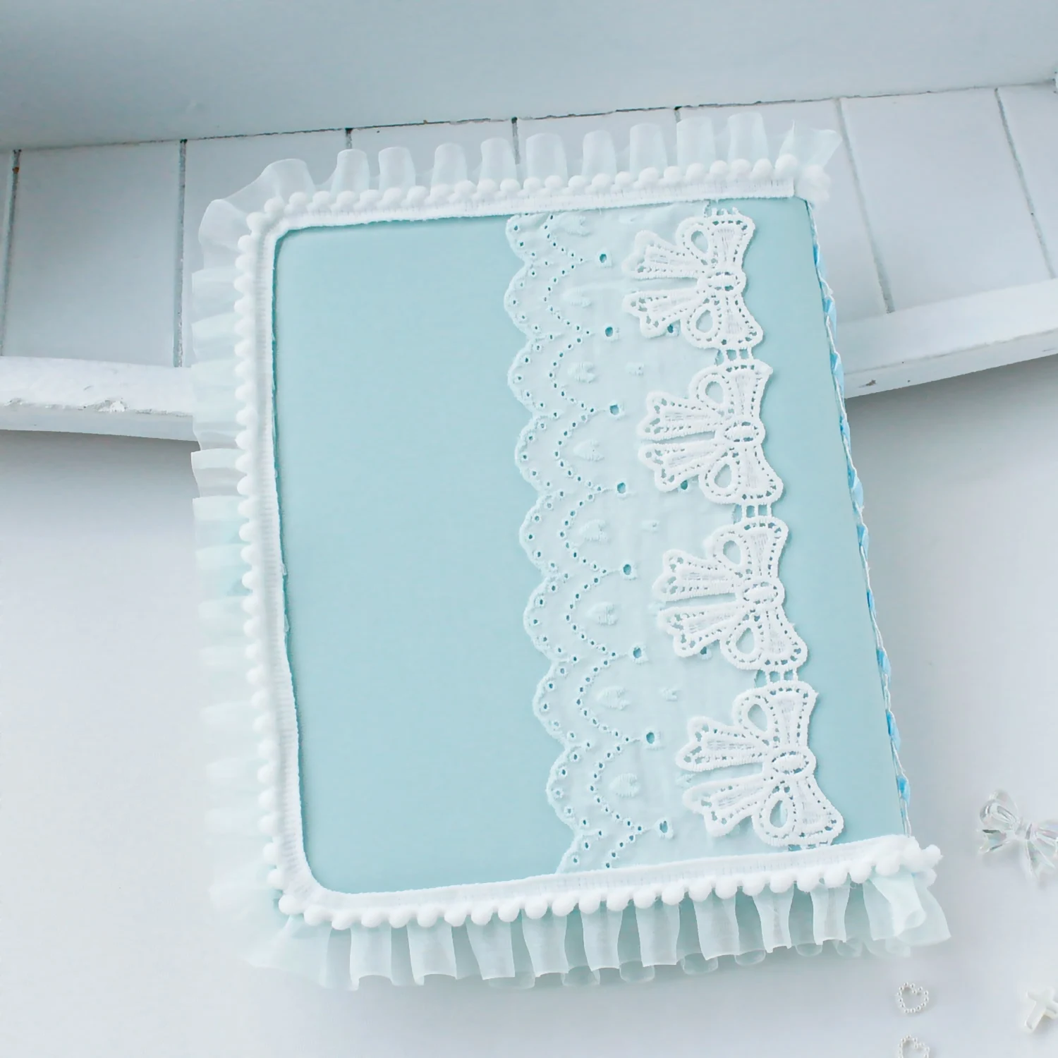 Collect A5 Album Book Handmade Fabric Lace Decor Embroidery Photocard Binder Loose-leaf Replaceable Storage A5 Binder Book