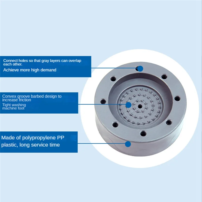 A86I-4Pcs Washing Machine Height Increase Pads Anti Pads Silent Skid Raiser Mat Washing Machine Dryer Support Stand 8.5CM