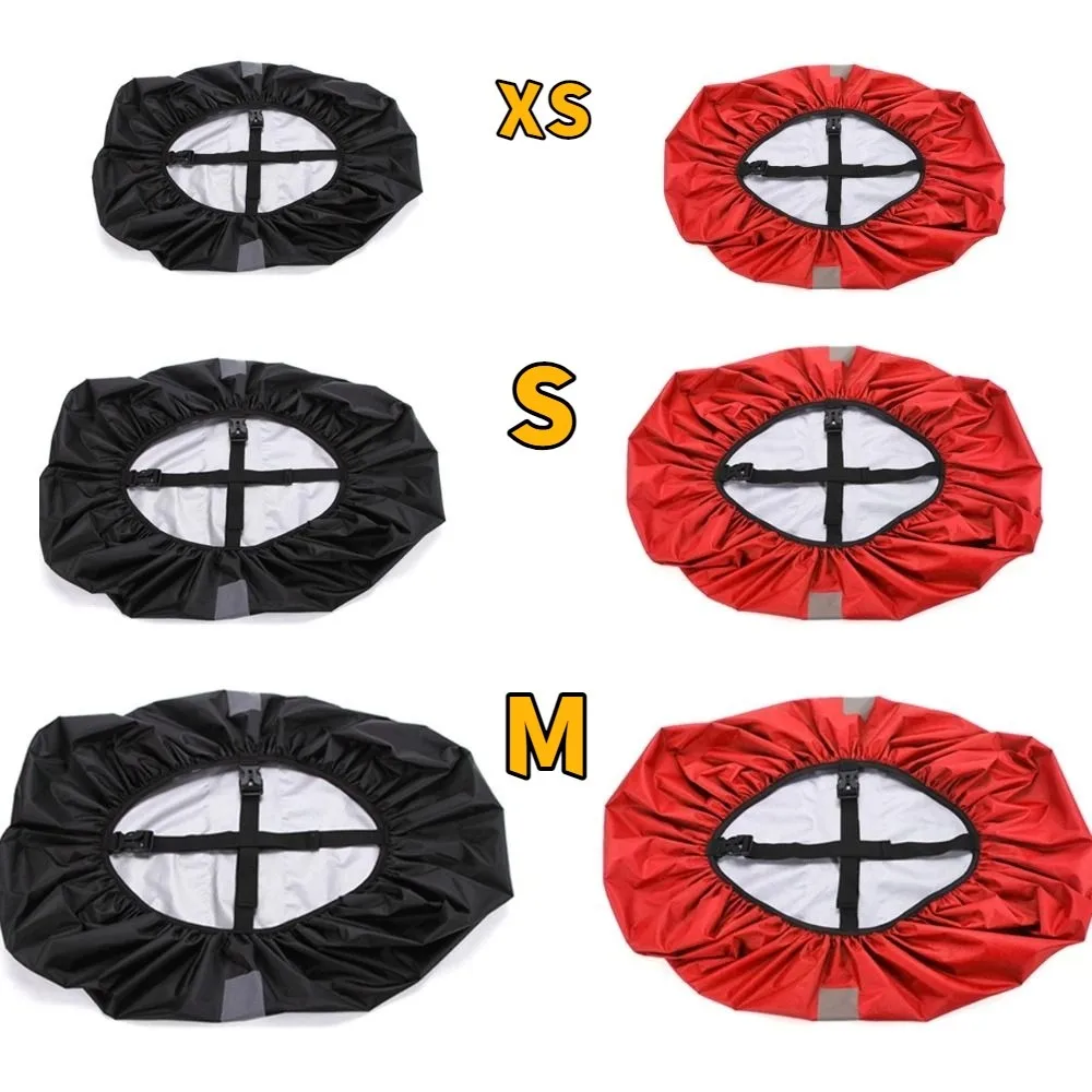 غطاء مطر عاكس بإبزيم مزدوج قابل للتعديل، غطاء ظهر مرن مقاوم للماء، قماش أكسفورد، غطاء للمطر للمشي لمسافات طويلة، رحلة المشي لمسافات طويلة