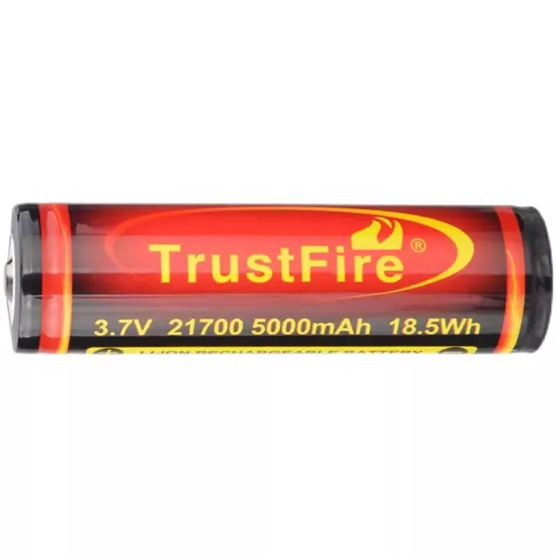 2ps/lot TrustFire 21700 Battery 3.7V 5000mAh Li-ion Rechargeable Battery with Protected PCB for Flashlight /Toy/Electrical Tools