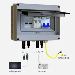 Solar photovoltaic PV Combiner Box With Lightning Protection 1 in 1 out DC 600V Fuse MCB SPD Waterproof Box IP65 Wholesale