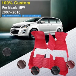 Car Floor Mat For Mazda MPV Mazda8 Mazda 8 LY 2007~2016 Dirt-resistant Pads Leather Floor Carpets Foot Matts Rug Car Accessories