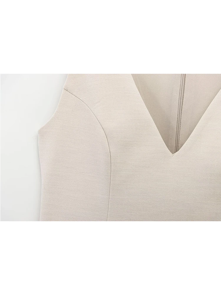 TFMLN ผู้หญิงกระโปรง Hem Tops ฤดูใบไม้ผลิฤดูร้อนแฟชั่น Chic V คอกระเป๋าเสื้อ Sweet Lady Causal Tops