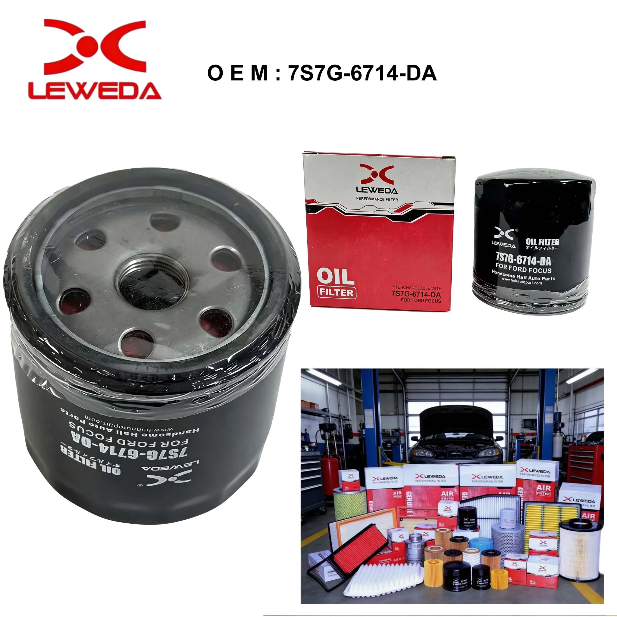 

LEWEDA Car Engine Oil Filter 7S7G-6714-DA 1S7G6714DA High Efficiency Replace BM5G-6714-AA For Ford Focus 2012-2018 Fiesta