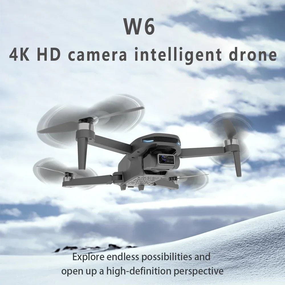 2024 New W6 GPS Drone 4k HD Camera Drones Intellingent Obstacle Avoidance Brushless Optical Flow 360degree surround Dron Toys