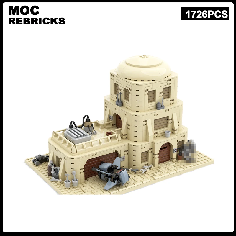 Space War Scene Architecture Modular Building Desert House With Speed Bike MOC Building Block Model Brick Toys Children's Christ