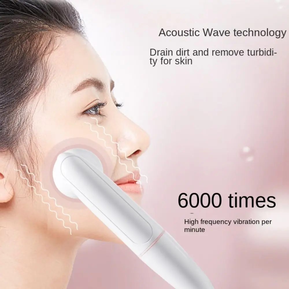 Waterproof Electric Facial Cleanser Two-in-one Silicone Vibrating Cleansing Brush Deep Cleaning Soft Exfoliating Facial Brush