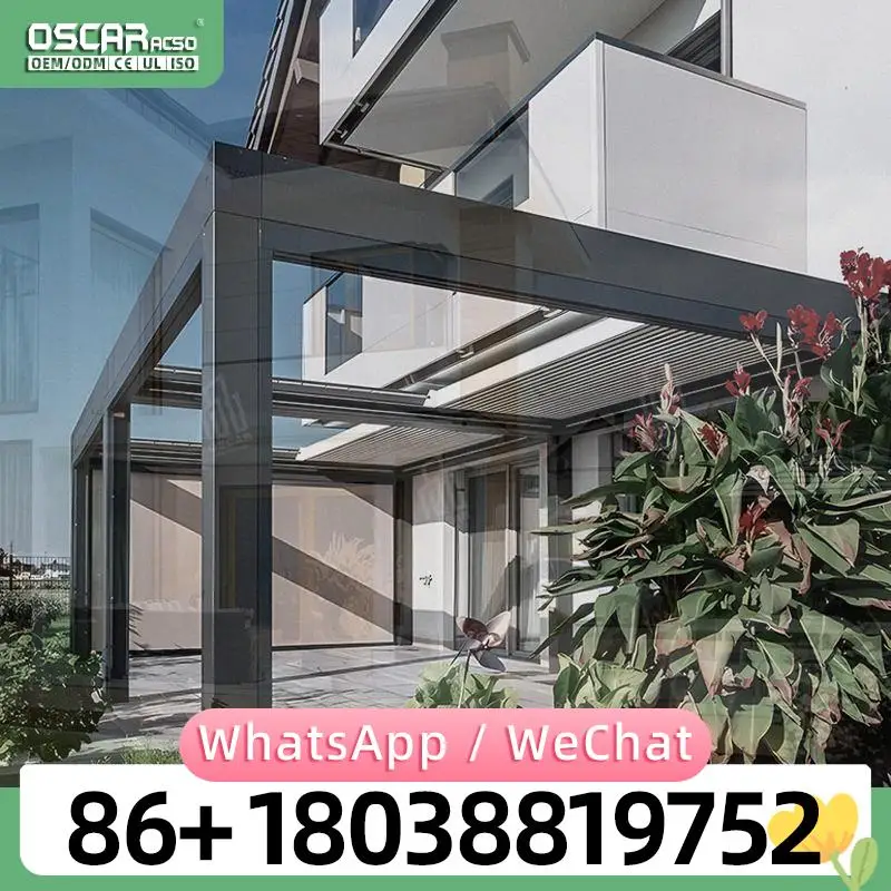 Weatherproof Louvre Roof System Electric Metal Pergola for Garden Patio and Balcony Standard 40ft Size Aluminum in European Mark