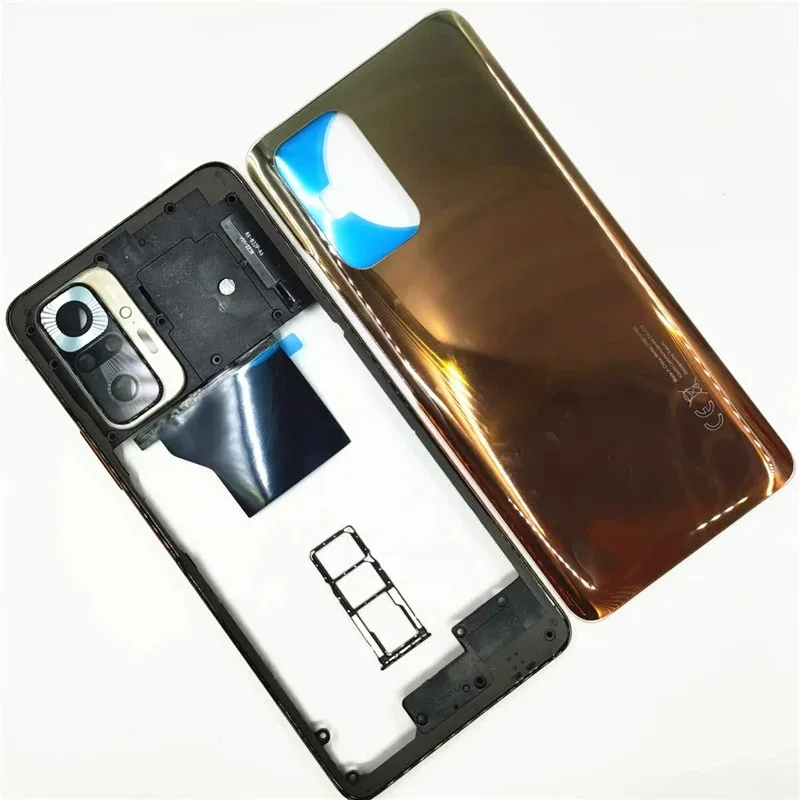 

For Redmi Note 10 Pro 4G M2101K6G Middle Frame+Battery Back Cover+Sim Card Tray Rear Door Cover