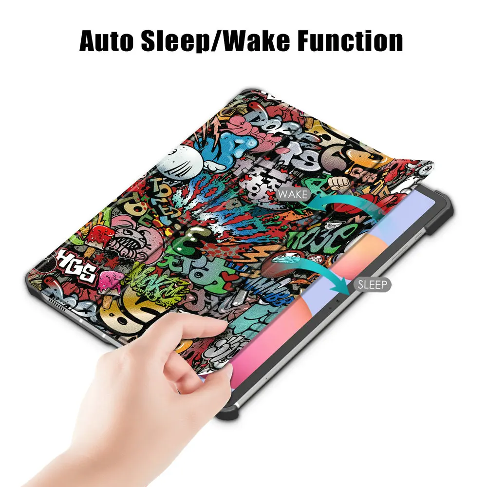 For Samsung Galaxy Tab S5e Case 10.5'' SM-T720/T725 2019 Auto Wake Sleep PU Leather Cover Slim Tri-Fold Stand Tablet Case Funda