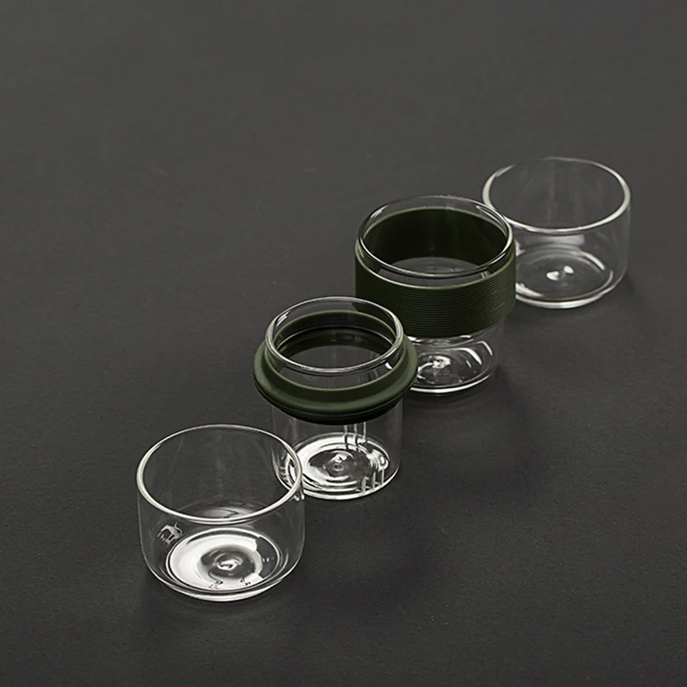 

1Pcs Portable Glass Tea Cup Multi-Purpose Travel Set Kung Fu Art Heat Resistant Chic Design for Office Gym School Use