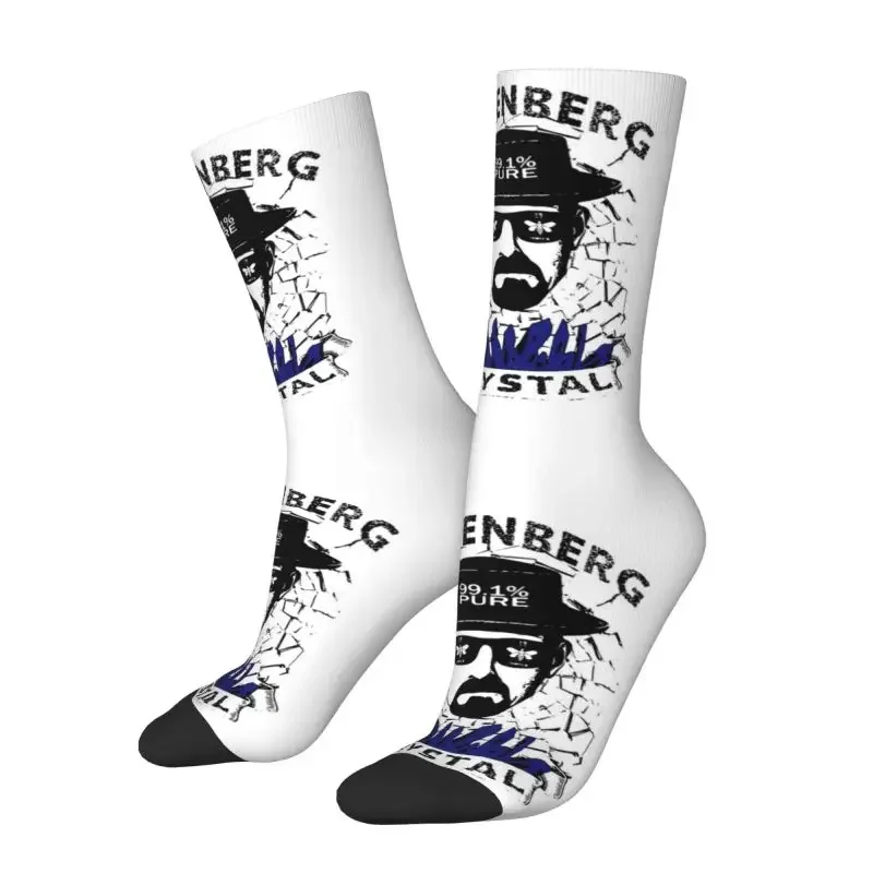 Novelty Mens Heisenberg Walter White Dress Socks Unisex Breathbale Warm 3D Print  Crew Socks