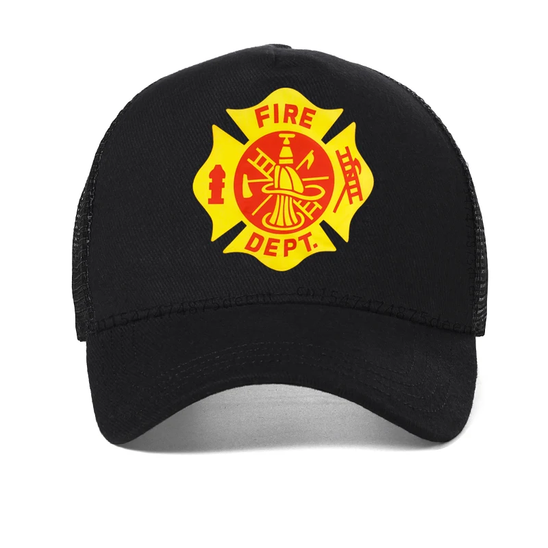 Fire Dept Badge men Baseball Cap summer firefighter fire department Mesh Breathable visor hat Adjustable outdoors Trucker hats