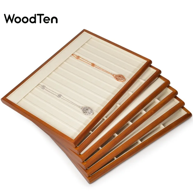 

WoodTen Wooden Jewelry Display Tray Ring Earrings Bracelet Pendant Necklace Tray Jewelry Tray Jewelry Display Storage Organizer