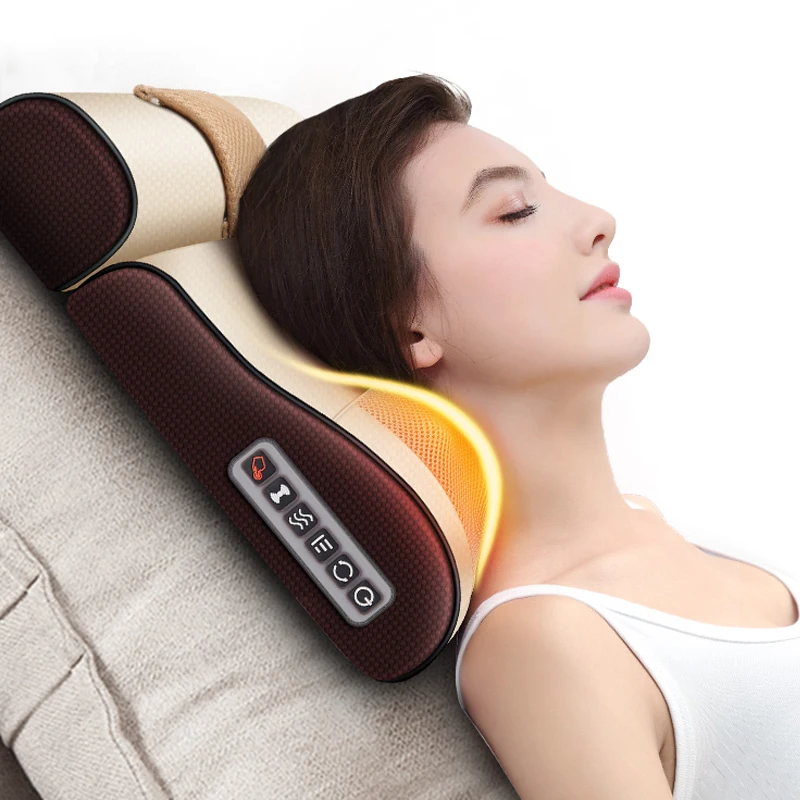 2 in 1 car home dual use deep tissue 3D kneading cervical spine massage pillow