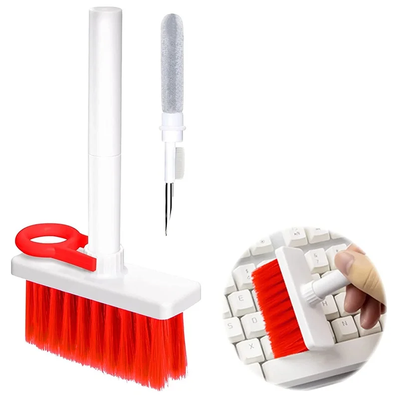 5 In 1 Multifunctional Keyboard Cleaning Brush Kit Earphone Computer Keycap Puller Cleaner Wireless Earbuds Gap Dust Remover Kit