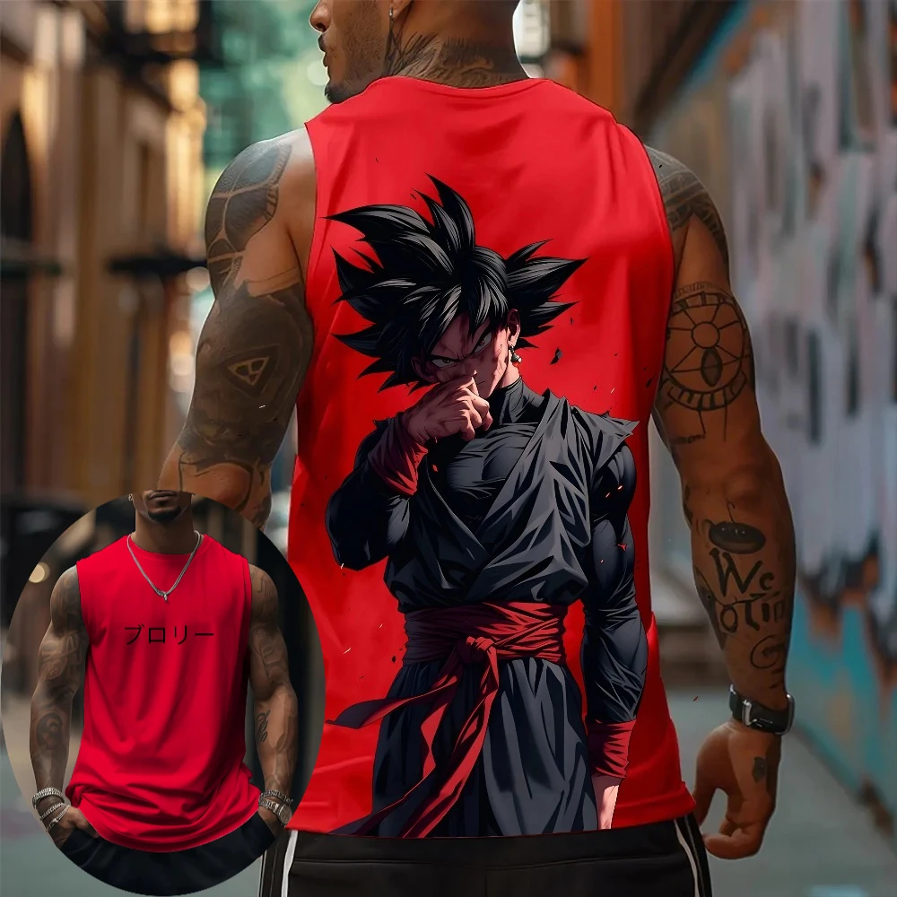 

Dragon Ball Z Мужской жилет Майка Гоку Черный Летний японский аниме Весна и осень Спорт Фитнес Бег Топ без рукавов