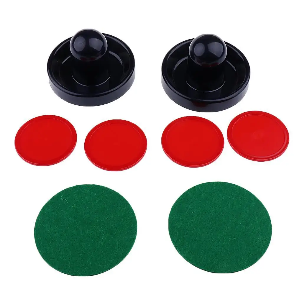 Air Hockey Pushers Large Size with Pucks and Stickers Set for Air Table Hockey Home Accessories