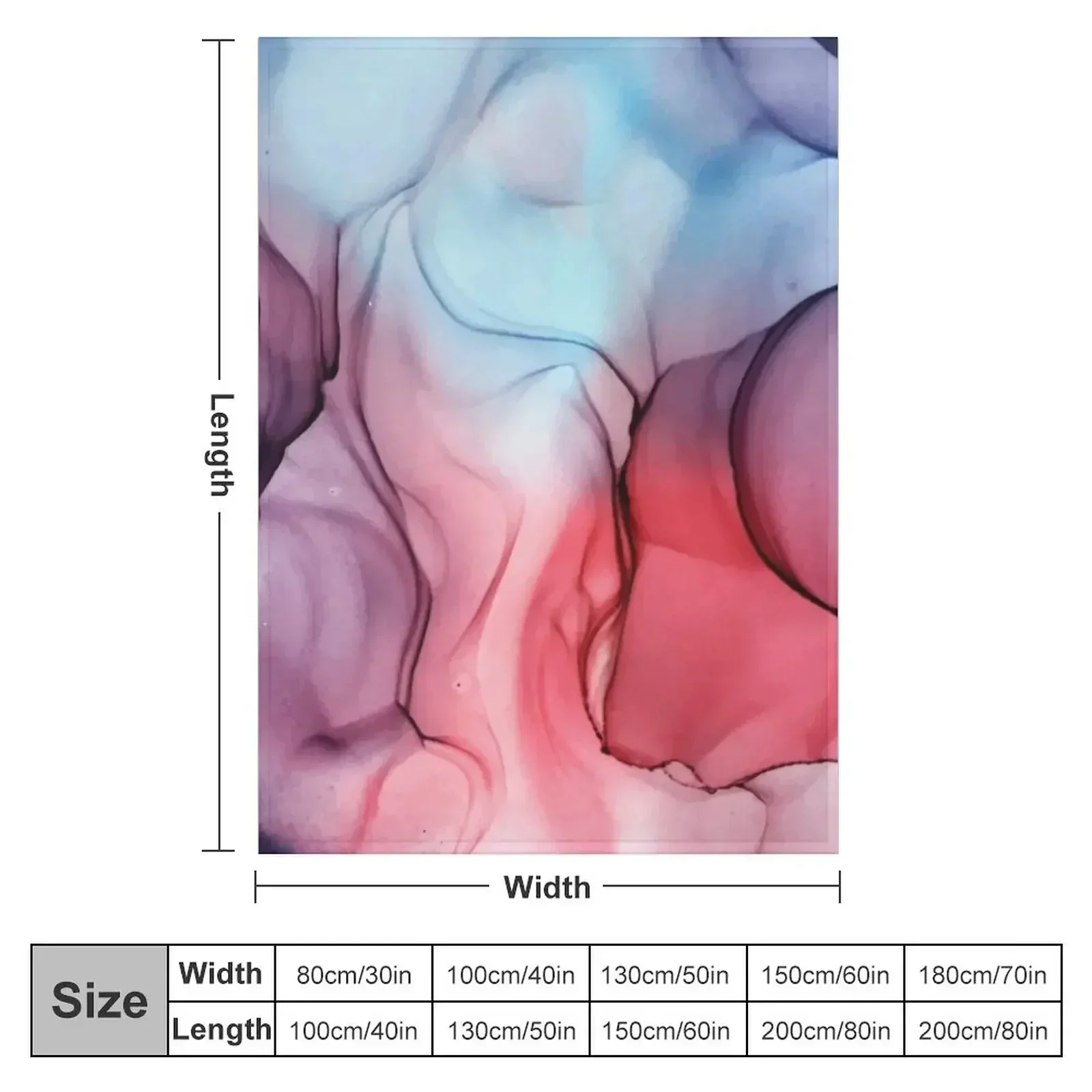 Flame Fired Alcohol Ink Painting Throw Blanket couch cozy soft plush fuzzy picnic outdoor blanket