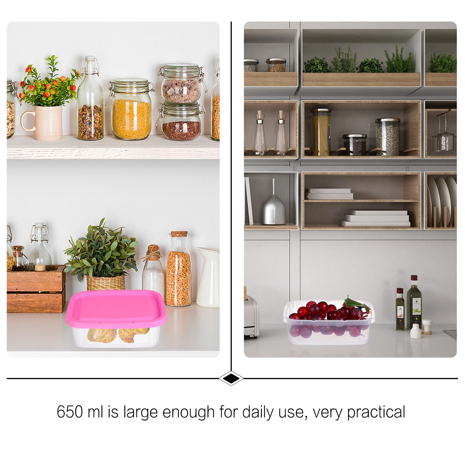 

6 pcs Sealing Storage Boxes Leakproof Reusable Fast Food Box Kitchen Container For Fruits Vegetables Fast Food