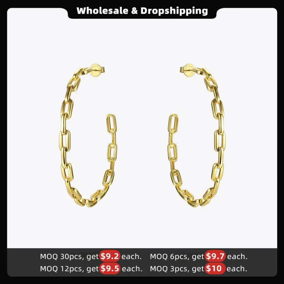 Enfashion Pure Form Link Chain Hoop Earrings For Women Big Circle Hoops Gold Color Earings Jewelry Aros Orecchini Cerchio EF1083