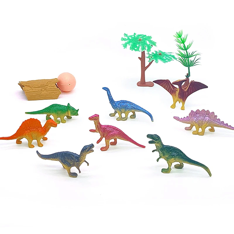 12/24pcs 시뮬레이션 된 공룡 모델 장난감 세트 어린이 파티 선물 생일 카니발 상 DIY 스타일링 데스크탑 장식 장식품
