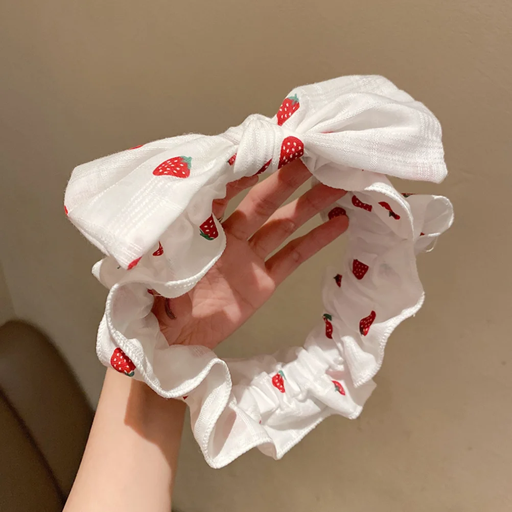 

1pc Strawberry Pattern Elastic Hair Band Face Washing Head Wrap For Women Makeup Yoga Running Exercise Headband Hair Accessory