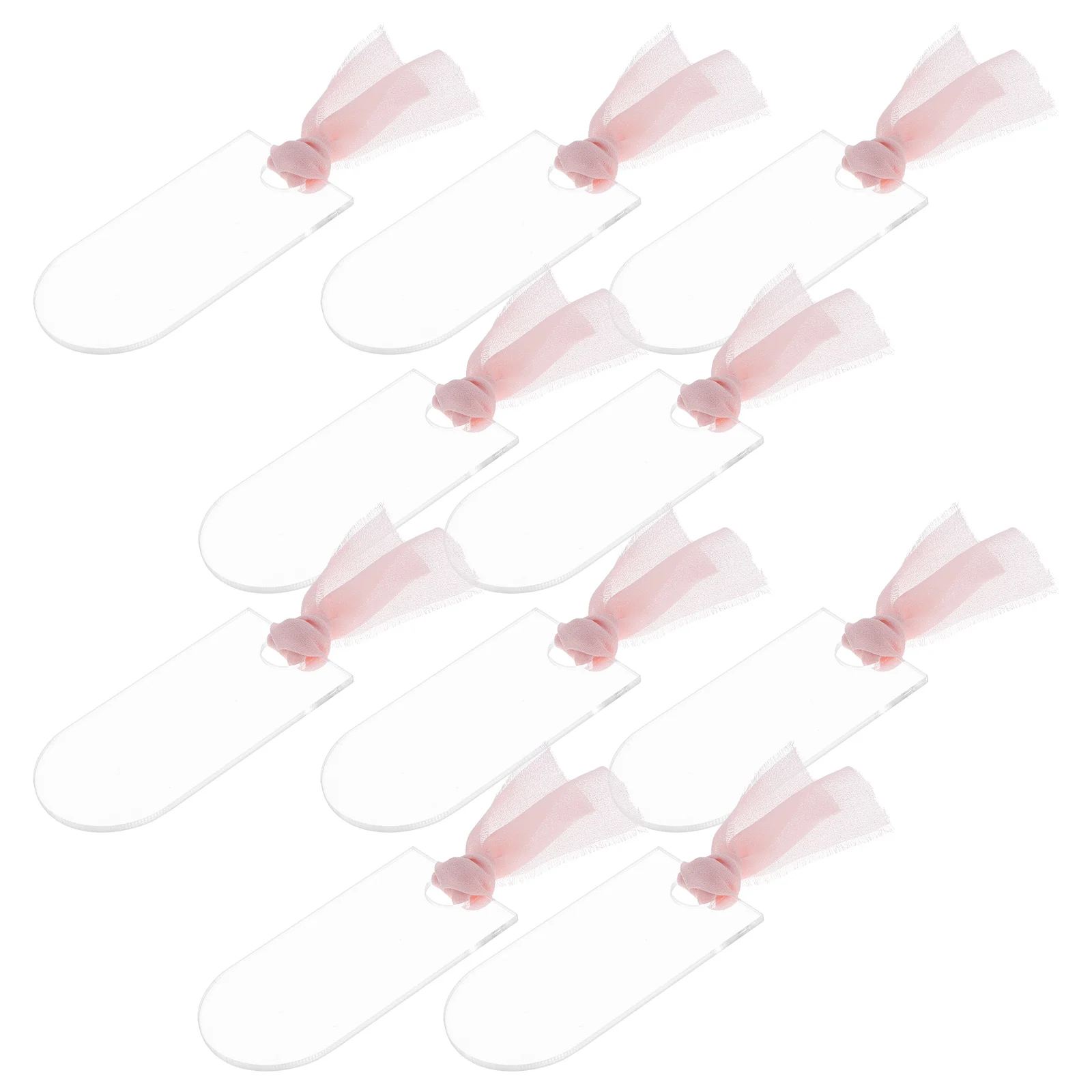 

20 Pcs Acrylic Seat Labels Guest Name Tags with Ribbon Business Card Table Setting