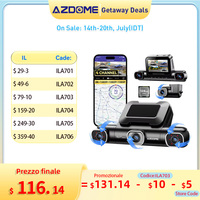 AZDOME M660 Car DVR 4 Channel 360° Dash Cam Front Rear Inside 128G EMMC WIFI GPS Dash Camera for Cars 2.5K+1K+1K+1K Parking Mode