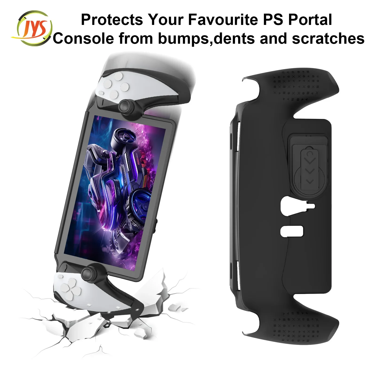 Capa protetora TPU portátil com suporte dobrável para portal PS5, tampa de silicone deslizante, caso de jogo simples, novo