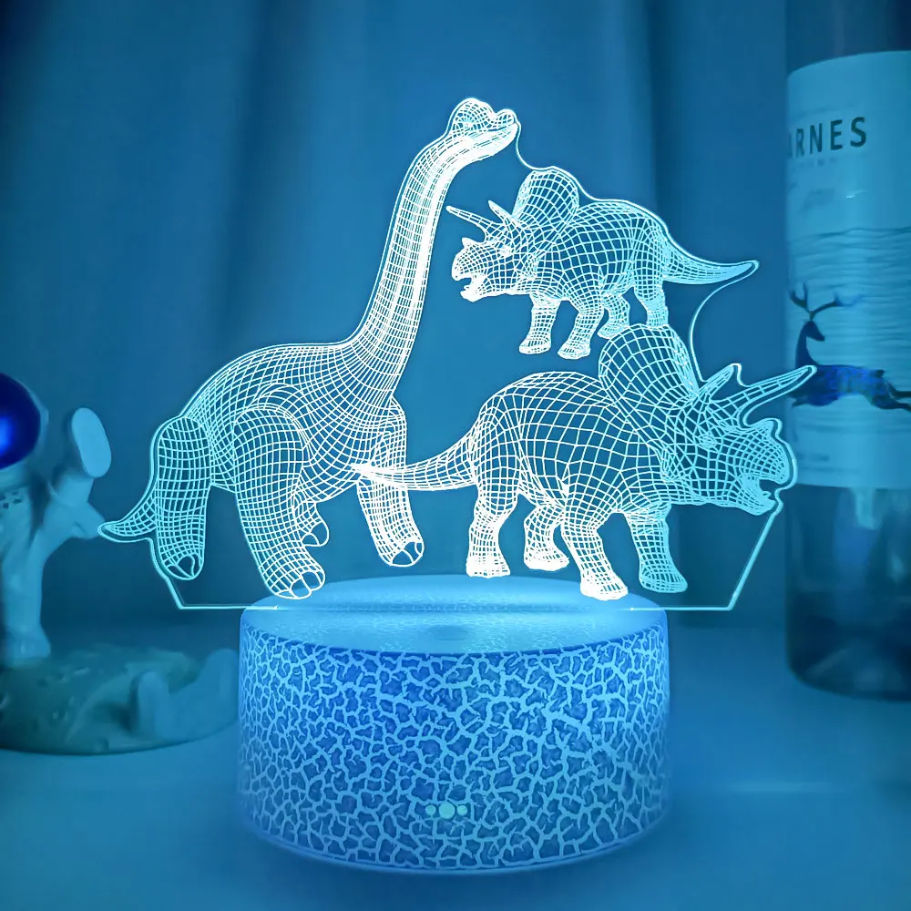 

3D Cute Dinosaur Night Light Kids LED Dino Lamp Lovely USB Acrylic Glasses Table Nightlight for Children Gift Lamp Bedroom Decor