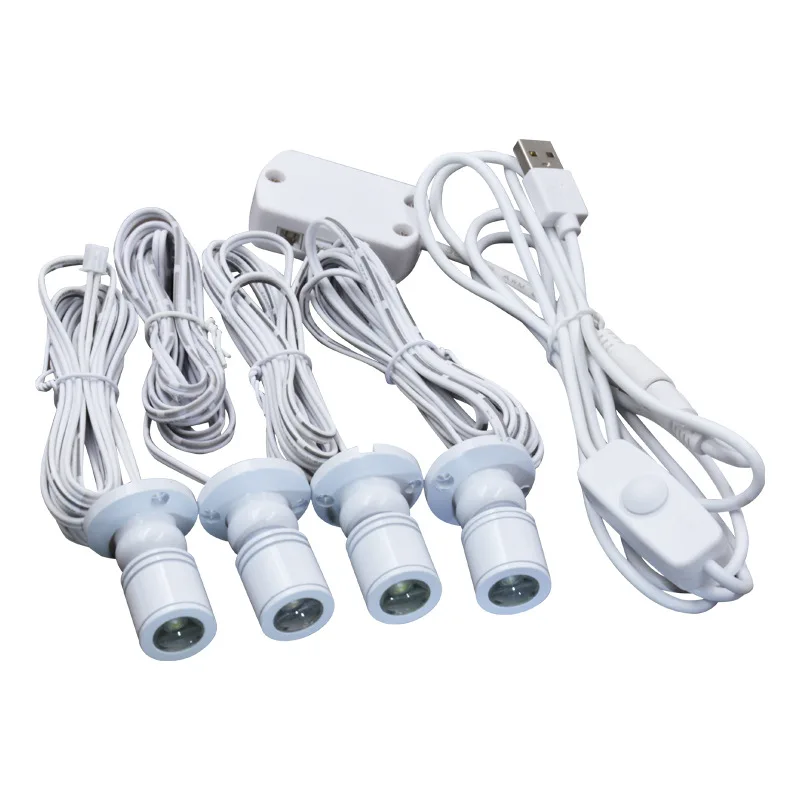 pode ser escurecido usb 5v 1w mini conduziu a luz do ponto lampada cabo longo para o modelo display balcao armario de vinho garagem kit exposicao prateleira 01